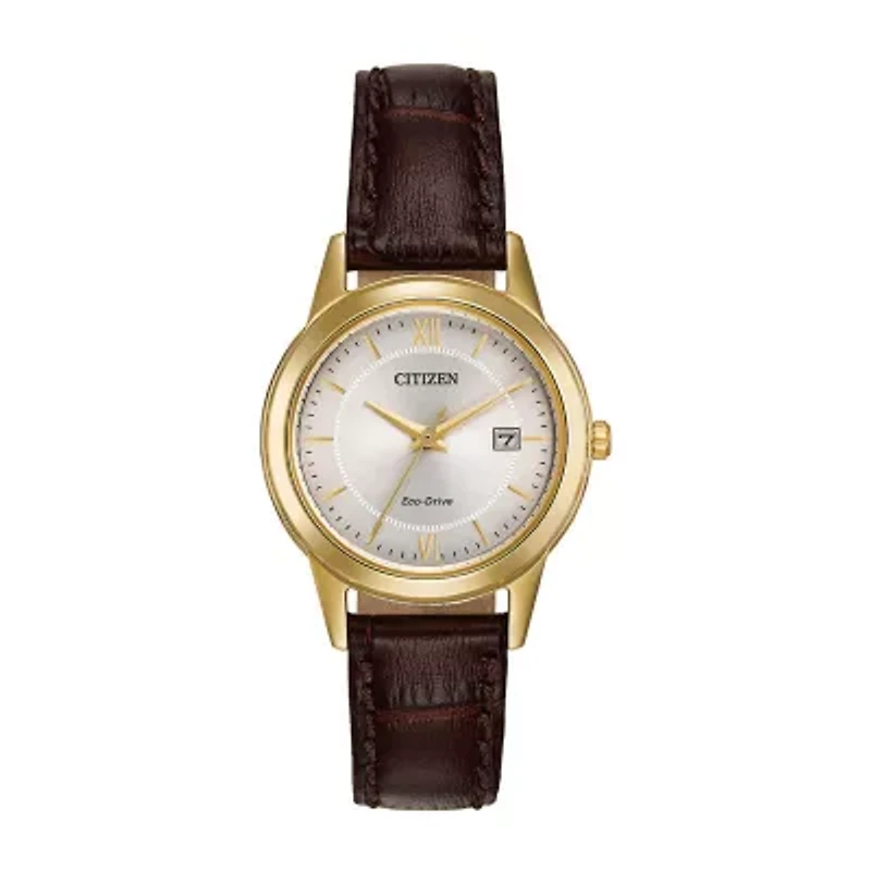 Citizen Corso Womens Brown Leather Strap Watch Fe1082-05a