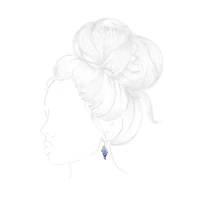 Sparkle Allure Womens Blue Crystal Pure Silver Over Brass Drop Earrings