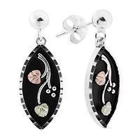 Black Hills Gold Womens Sterling Silver Flower Drop Earrings