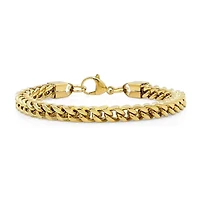 Mens 8 1/2 Inch 18K Gold over Stainless Steel Chain Bracelet
