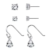 Sterling Silver Cubic Zirconia Earring Set