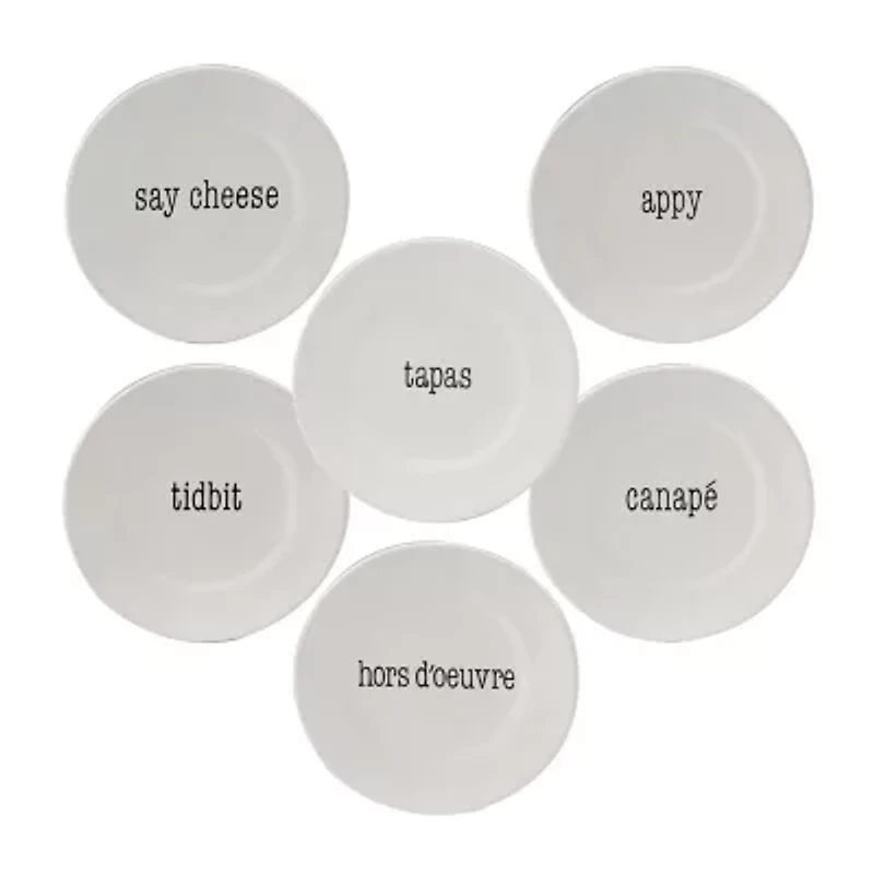 Certified International Just Words 4-pc. Ceramic Appetizer Plate