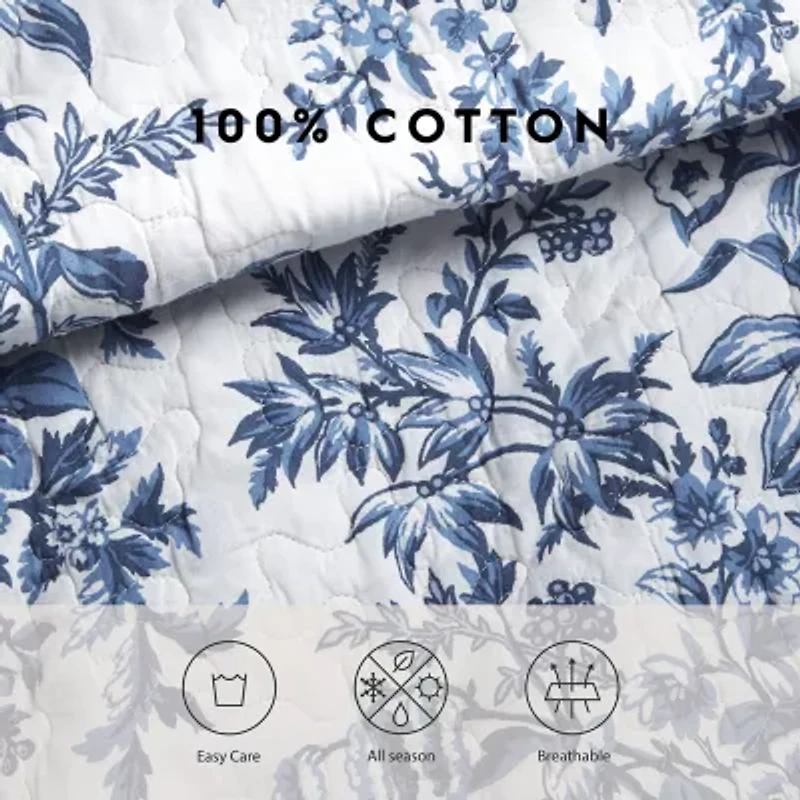 Laura Ashley Bedford Floral Reversible Quilt Set