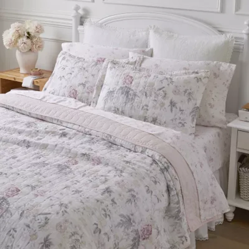 Laura Ashley Breezy Floral Reversible Quilt Set