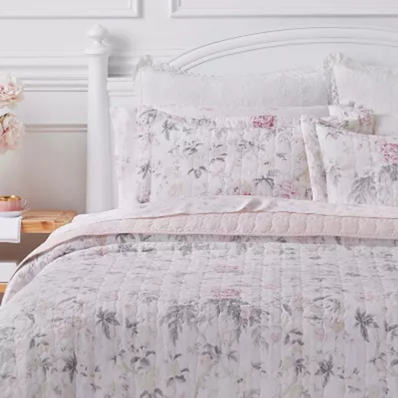 Laura Ashley Breezy Floral Reversible Quilt Set