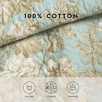 Laura Ashley Brompton Floral Reversible Quilt Set