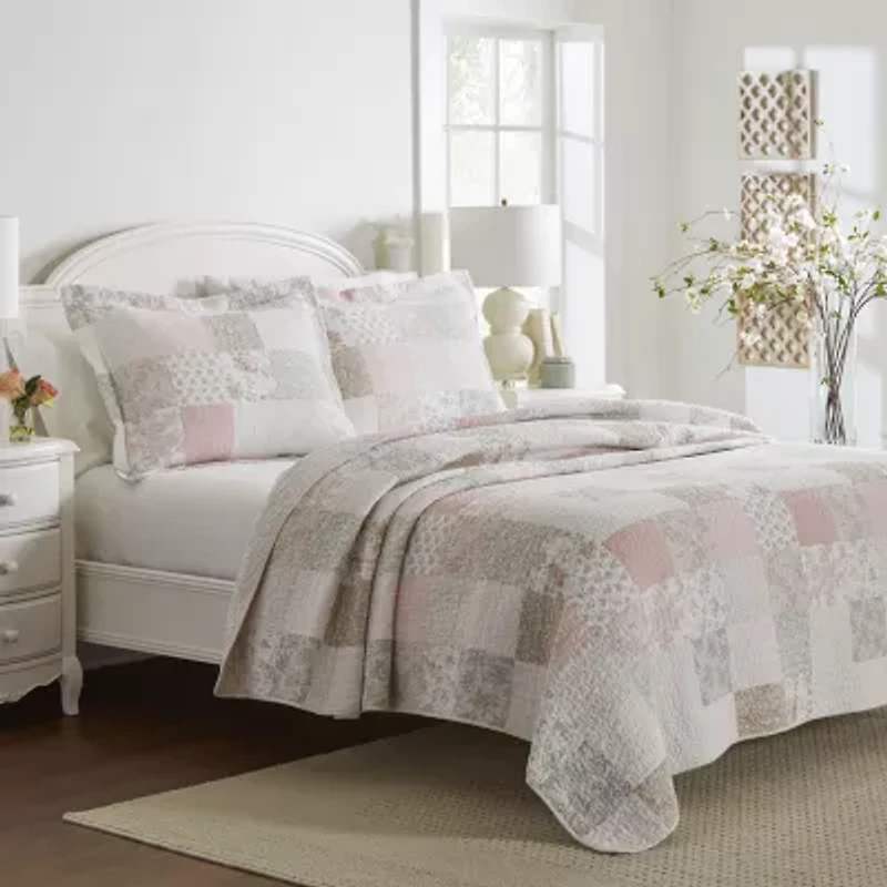 Laura Ashley Celipatchwork Floral Reversible Quilt Set