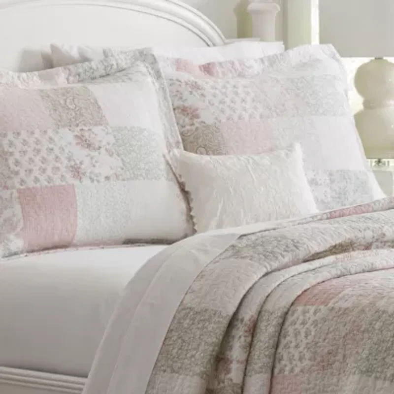 Laura Ashley Celipatchwork Floral Reversible Quilt Set