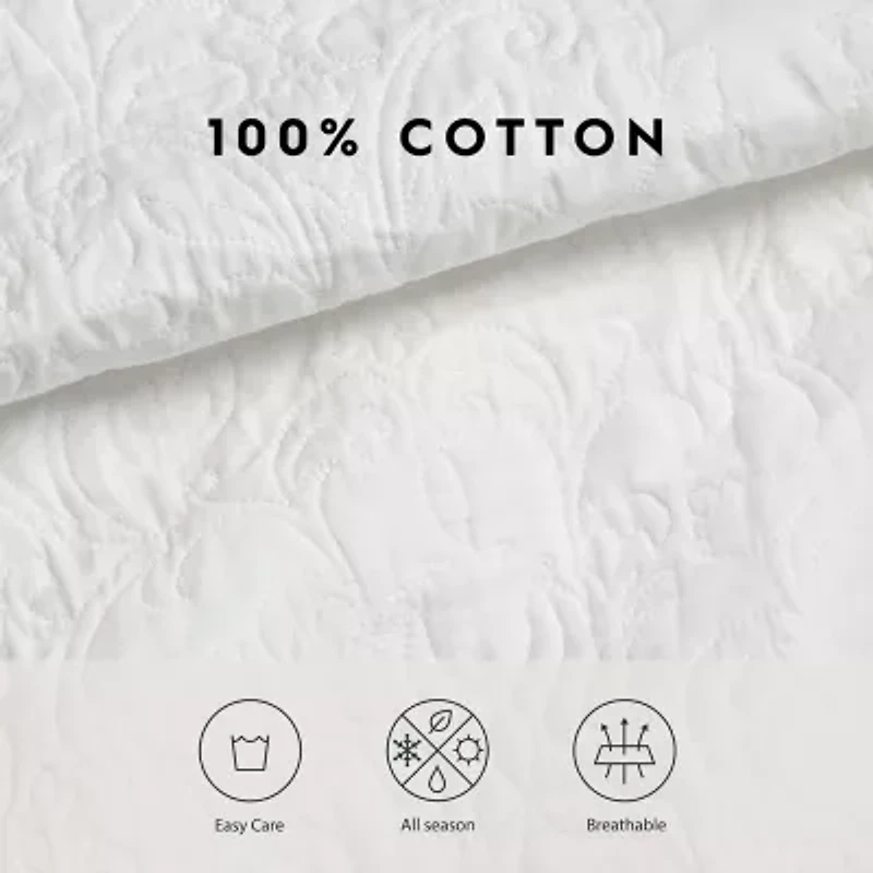 Laura Ashley Heirloom Floral Reversible Quilt Set