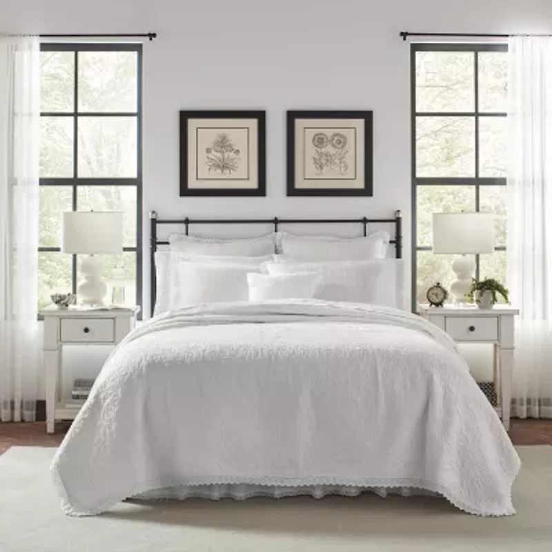 Laura Ashley Heirloom Floral Reversible Quilt Set