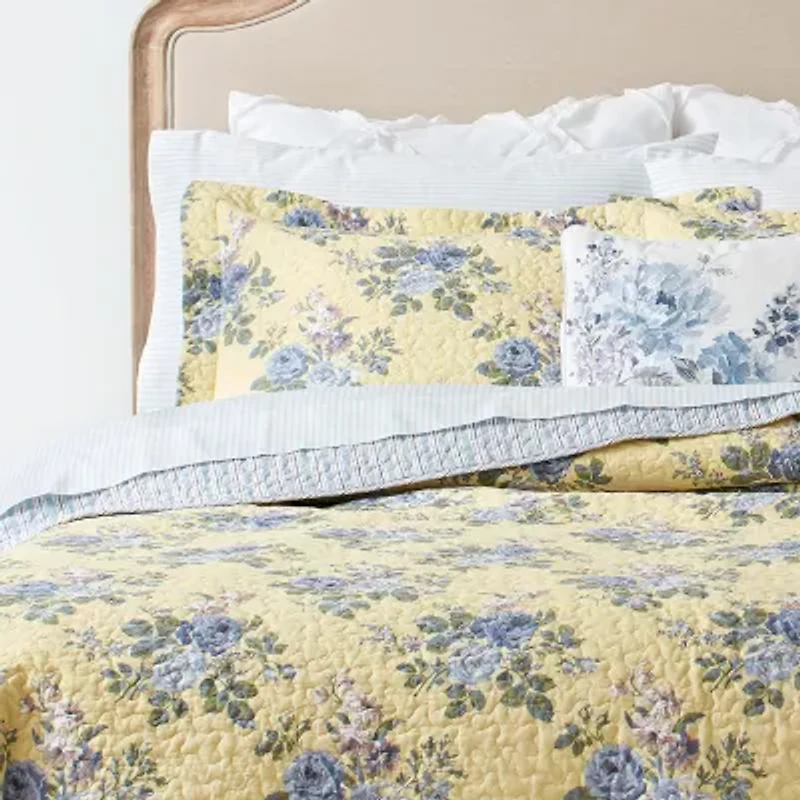 Laura Ashley Linley Floral Reversible Quilt Set