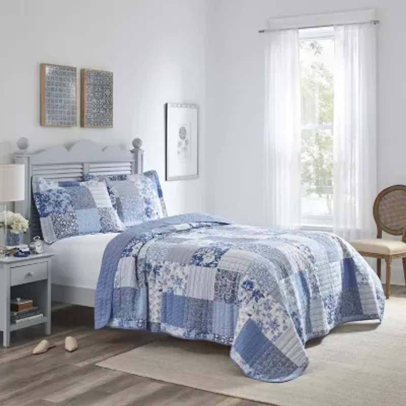 Laura Ashley Paisley Floral Reversible Quilt Set