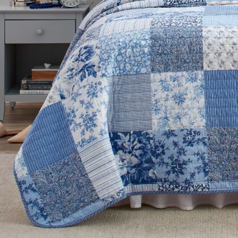 Laura Ashley Paisley Floral Reversible Quilt Set