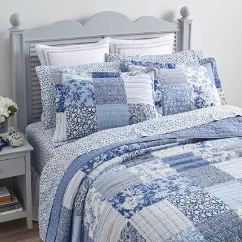 Laura Ashley Paisley Floral Reversible Quilt Set