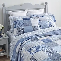 Laura Ashley Paisley Floral Reversible Quilt Set