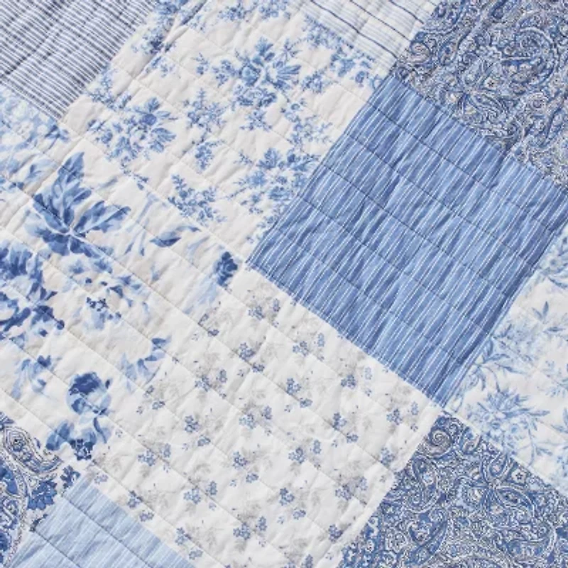 Laura Ashley Paisley Floral Reversible Quilt Set
