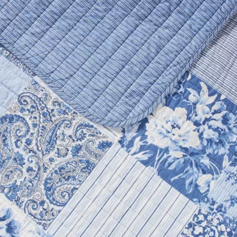 Laura Ashley Paisley Floral Reversible Quilt Set