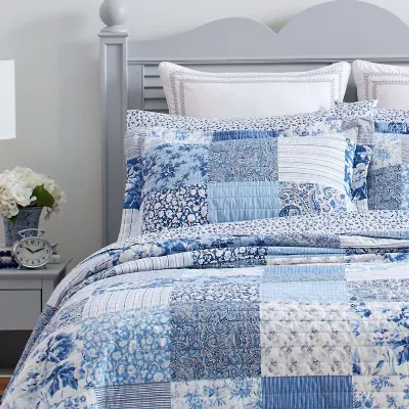 Laura Ashley Paisley Floral Reversible Quilt Set
