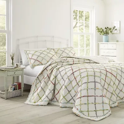 Laura Ashley Ruffle Garden Floral Reversible Quilt