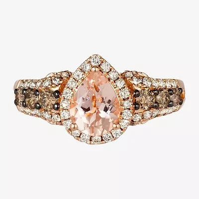 Le Vian® Grand Sample Sale™ Ring featuring 3/4 CT. Peach Morganite™ 1/3 CT. Chocolate Diamonds® 3/8 CT. Nude Diamonds™ set in 14K Strawberry Gold®
