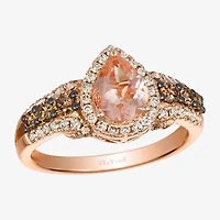 Le Vian® Grand Sample Sale™ Ring featuring 3/4 CT. Peach Morganite™ 1/3 CT. Chocolate Diamonds® 3/8 CT. Nude Diamonds™ set in 14K Strawberry Gold®