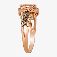 Le Vian® Grand Sample Sale™ Ring featuring 3/4 CT. Peach Morganite™ 1/3 CT. Chocolate Diamonds® 3/8 CT. Nude Diamonds™ set in 14K Strawberry Gold®