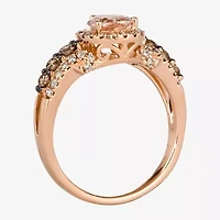 Le Vian® Grand Sample Sale™ Ring featuring 3/4 CT. Peach Morganite™ 1/3 CT. Chocolate Diamonds® 3/8 CT. Nude Diamonds™ set in 14K Strawberry Gold®