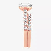 (H-I / SI1-SI2) Signature By Modern Bride Womens 3 CT. T.W. Lab Grown White Diamond 14K Gold Emerald Bridal Set