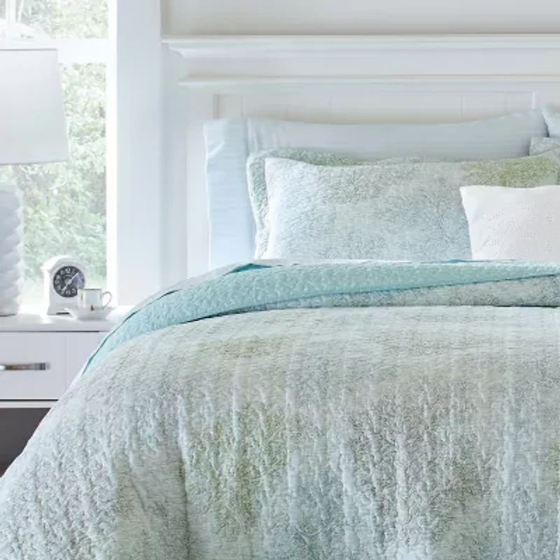 Laura Ashley Saltwater Floral Reversible Quilt Set