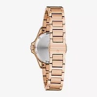 Bulova Marine Star Womens Diamond Accent Rose Goldtone Stainless Steel Bracelet Watch 98r295
