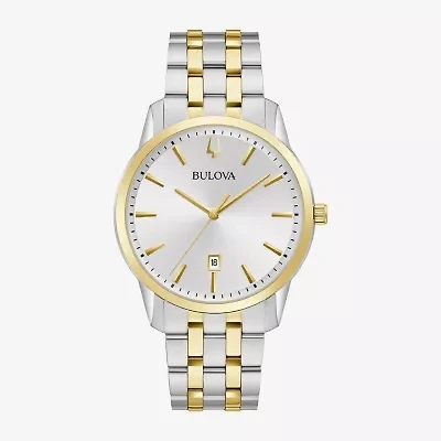 Bulova Classic Mens Two Tone Stainless Steel Bracelet Watch 98b385