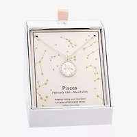 Sparkle Allure Zodiac Womens Cubic Zirconia Pure Silver Over Brass Round 16 Inch Pendant Necklace