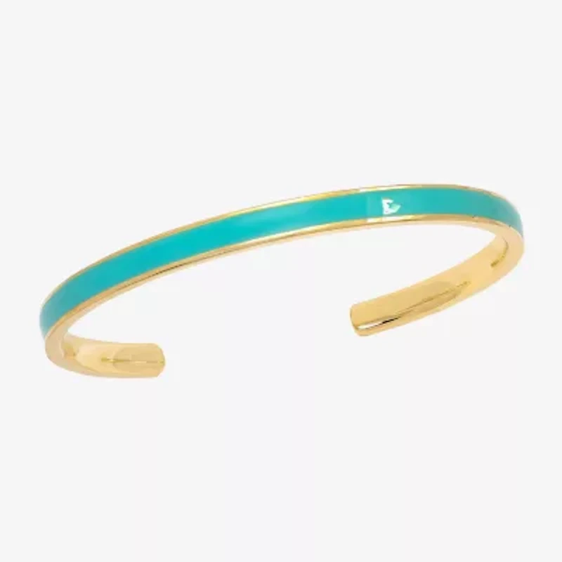 Sparkle Allure Enamel Womens 14K Gold Over Brass Cuff Bracelet