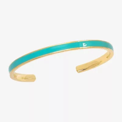 Sparkle Allure Enamel Womens 14K Gold Over Brass Cuff Bracelet