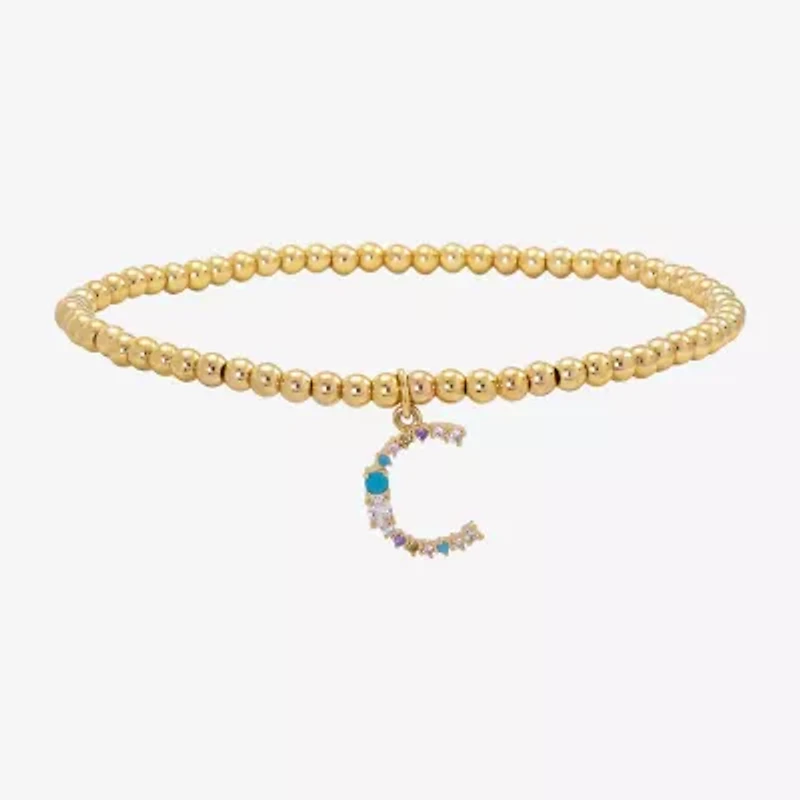 Sparkle Allure Womens Multi Color Cubic Zirconia 14K Gold Over Brass Stretch Bracelet