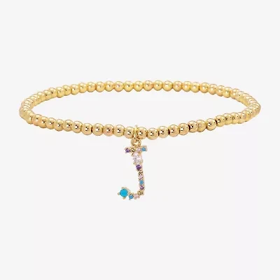 Sparkle Allure Womens Multi Color Cubic Zirconia 14K Gold Over Brass Strand Bracelet