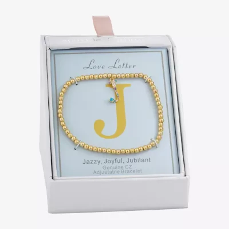 Sparkle Allure Womens Multi Color Cubic Zirconia 14K Gold Over Brass Strand Bracelet