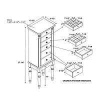 Powell Company Kristen White Jewelry Armoire