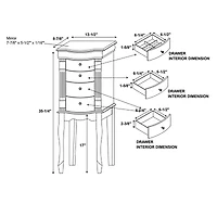 Powell Company Danika White Jewelry Armoire