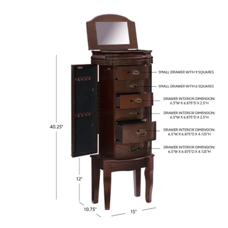 Powell Company Holly Espresso Jewelry Armoire