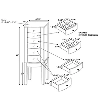 Powell Company Polly Cherry Jewelry Armoire