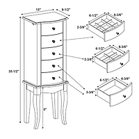 Powell Company Leanne White Jewelry Armoire
