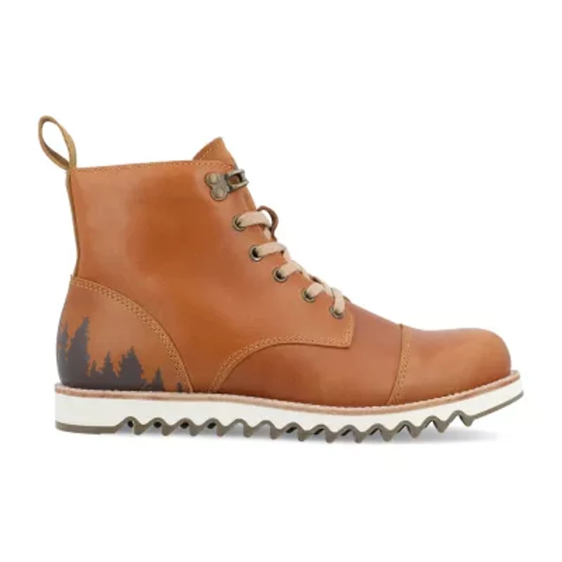 Territory Mens Zion Flat Heel Lace Up Boots