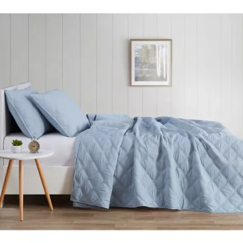 Truly Soft Everyday 3D Puff Solid Quilt Set