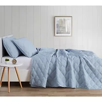 Truly Soft Everyday 3D Puff Solid Quilt Set