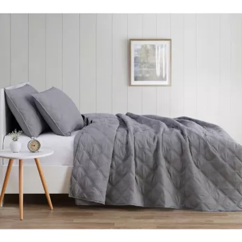 Truly Soft Everyday 3D Puff Solid Quilt Set
