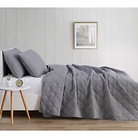 Truly Soft Everyday 3D Puff Solid Quilt Set