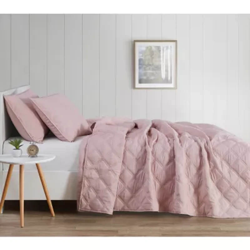 Truly Soft Everyday 3D Puff Solid Quilt Set