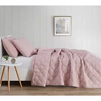 Truly Soft Everyday 3D Puff Solid Quilt Set