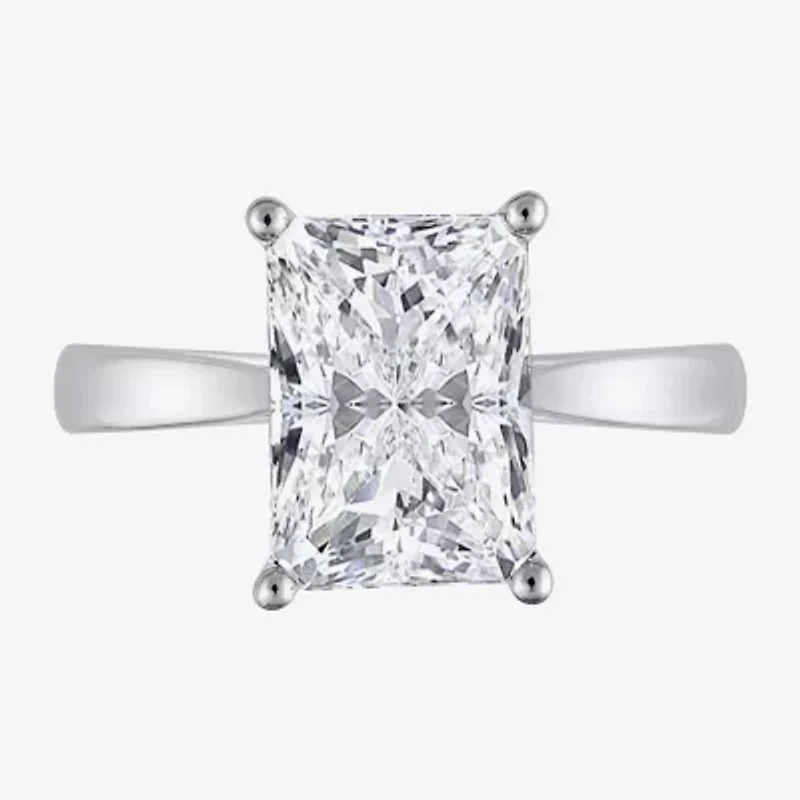 (H-I / SI2) Womens 3 CT. Lab-Grown White Diamond 14K Gold Radiant-Cut Solitaire Engagement Ring